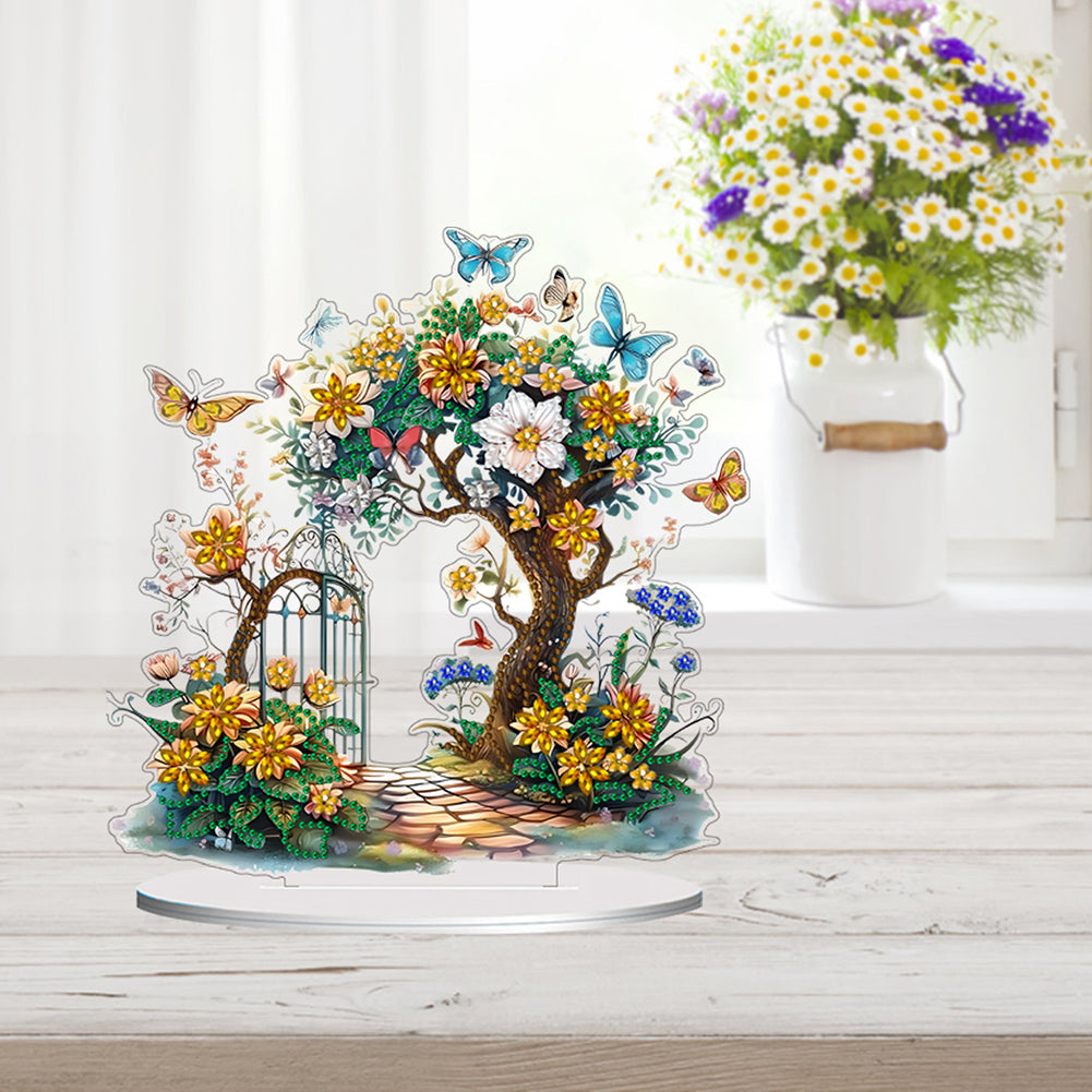 Double Side Special Shaped Yard Flower Tree Desktop Diamond Painting Art Kits