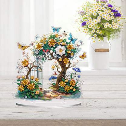 Double Side Special Shaped Yard Flower Tree Desktop Diamond Painting Art Kits