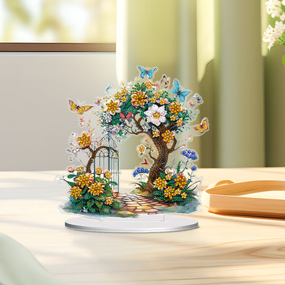 Double Side Special Shaped Yard Flower Tree Desktop Diamond Painting Art Kits