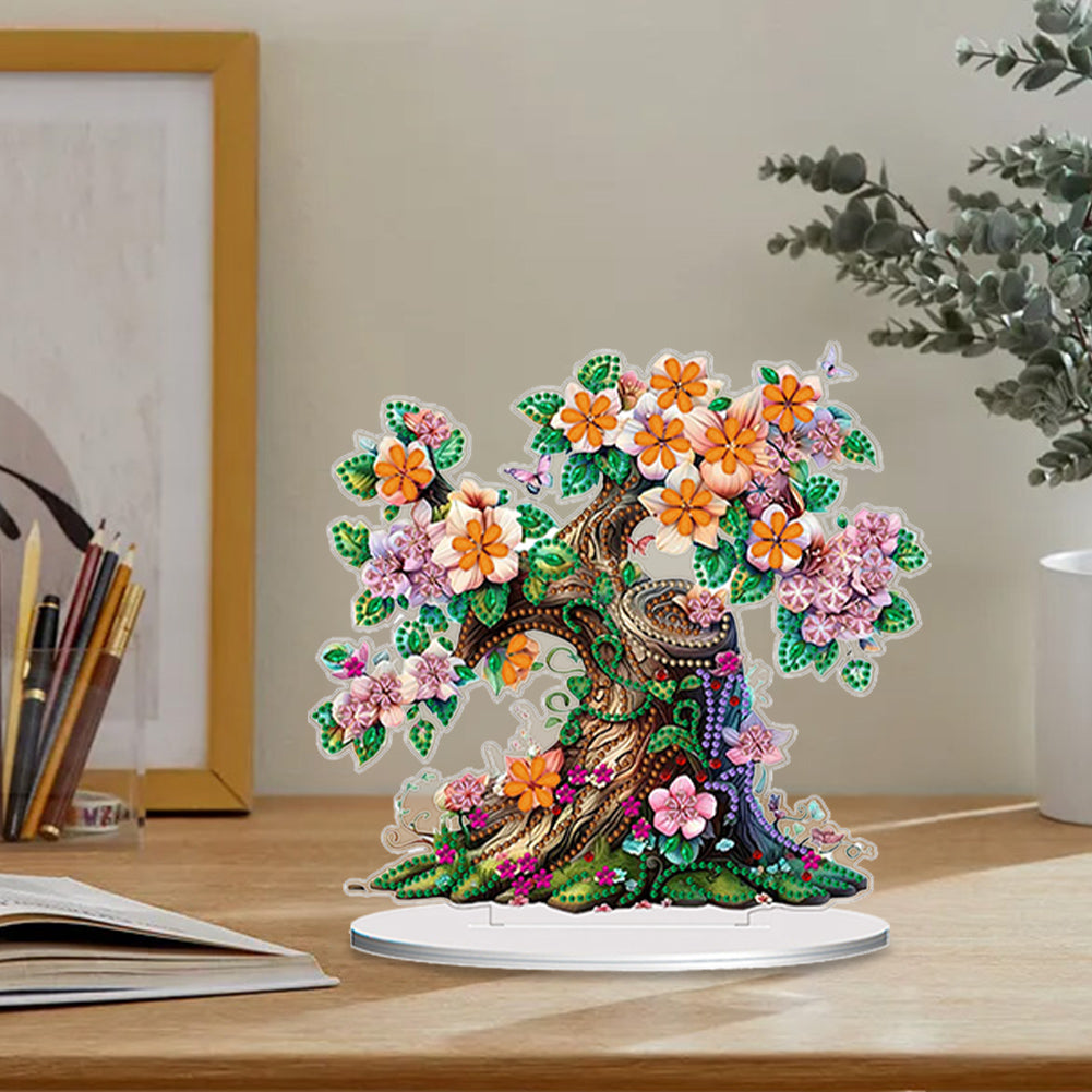 Double Side Special Shaped Yard Flower Tree Desktop Diamond Painting Art Kits