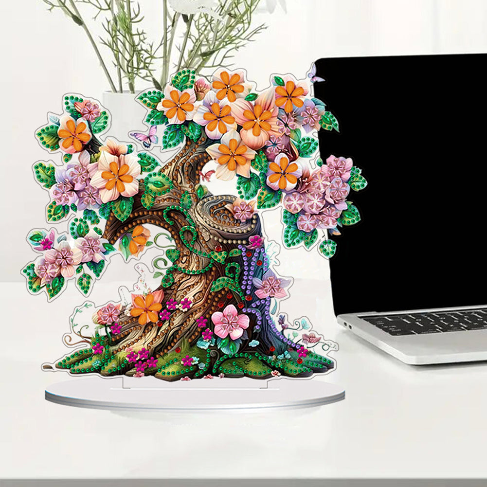 Double Side Special Shaped Yard Flower Tree Desktop Diamond Painting Art Kits