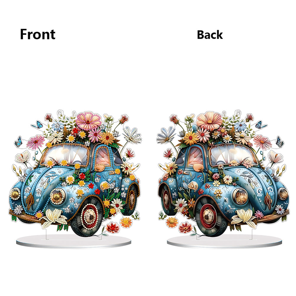 Double Side Special Shaped Flower Classic Car Desktop Diamond Painting Art Kits