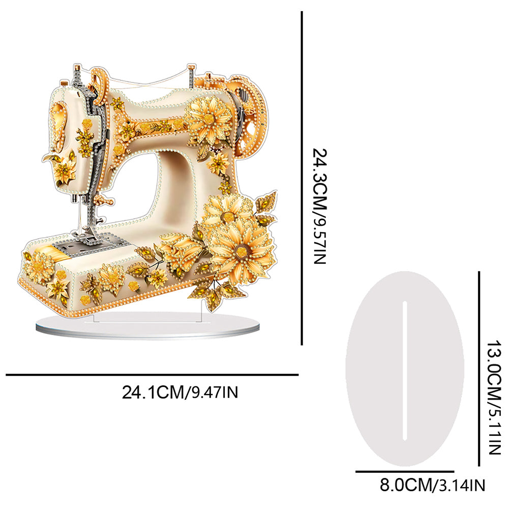 Double Sided Special Shaped Flower Sewing Machine Diamond Painting Desktop Decor