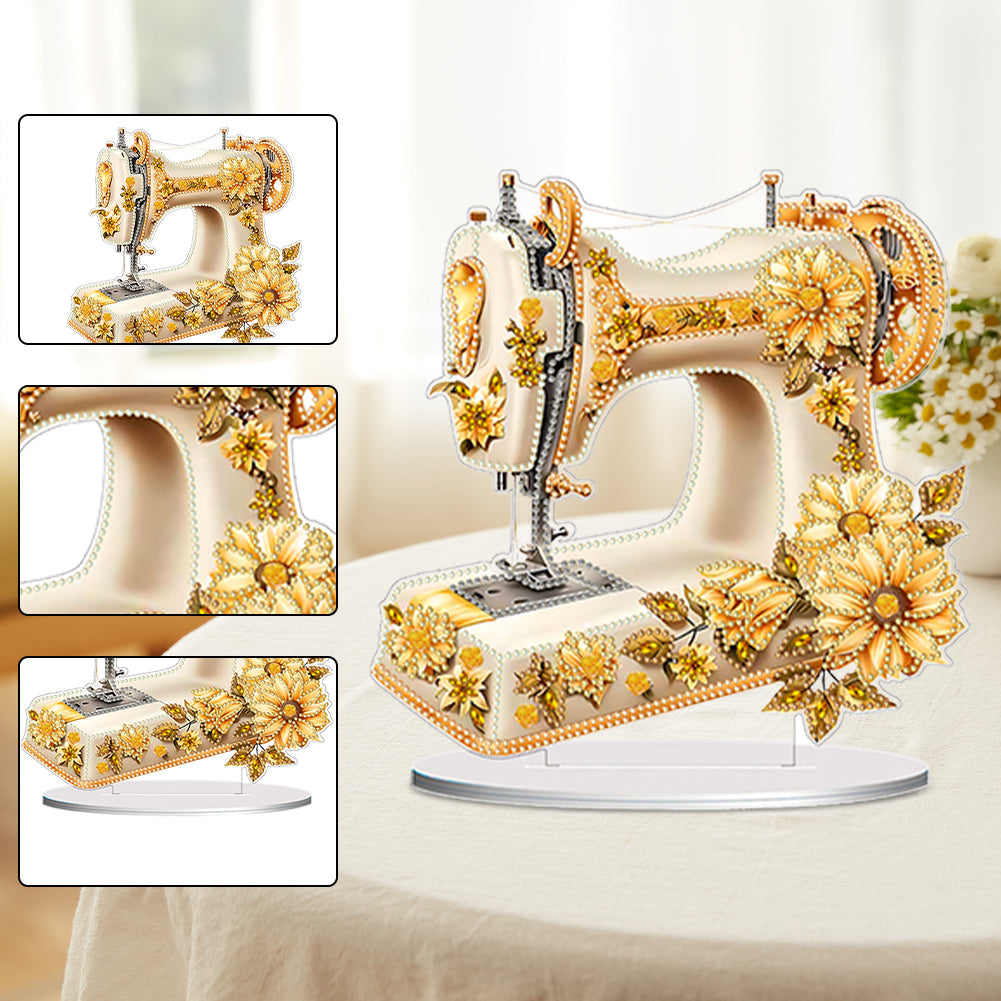 Double Sided Special Shaped Flower Sewing Machine Diamond Painting Desktop Decor