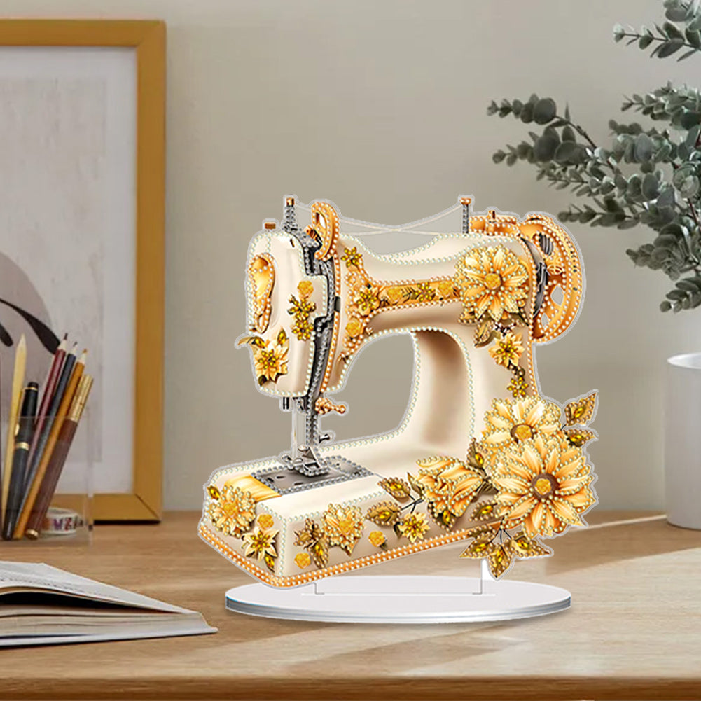 Double Sided Special Shaped Flower Sewing Machine Diamond Painting Desktop Decor