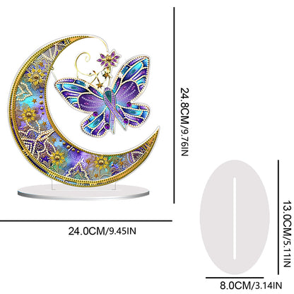 Double Side Special Shaped Moon Butterfly Desktop Diamond Painting Art Kits