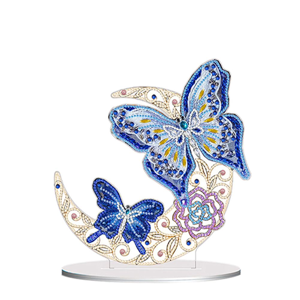 Double Side Special Shaped Moon Butterfly Desktop Diamond Painting Art Kits