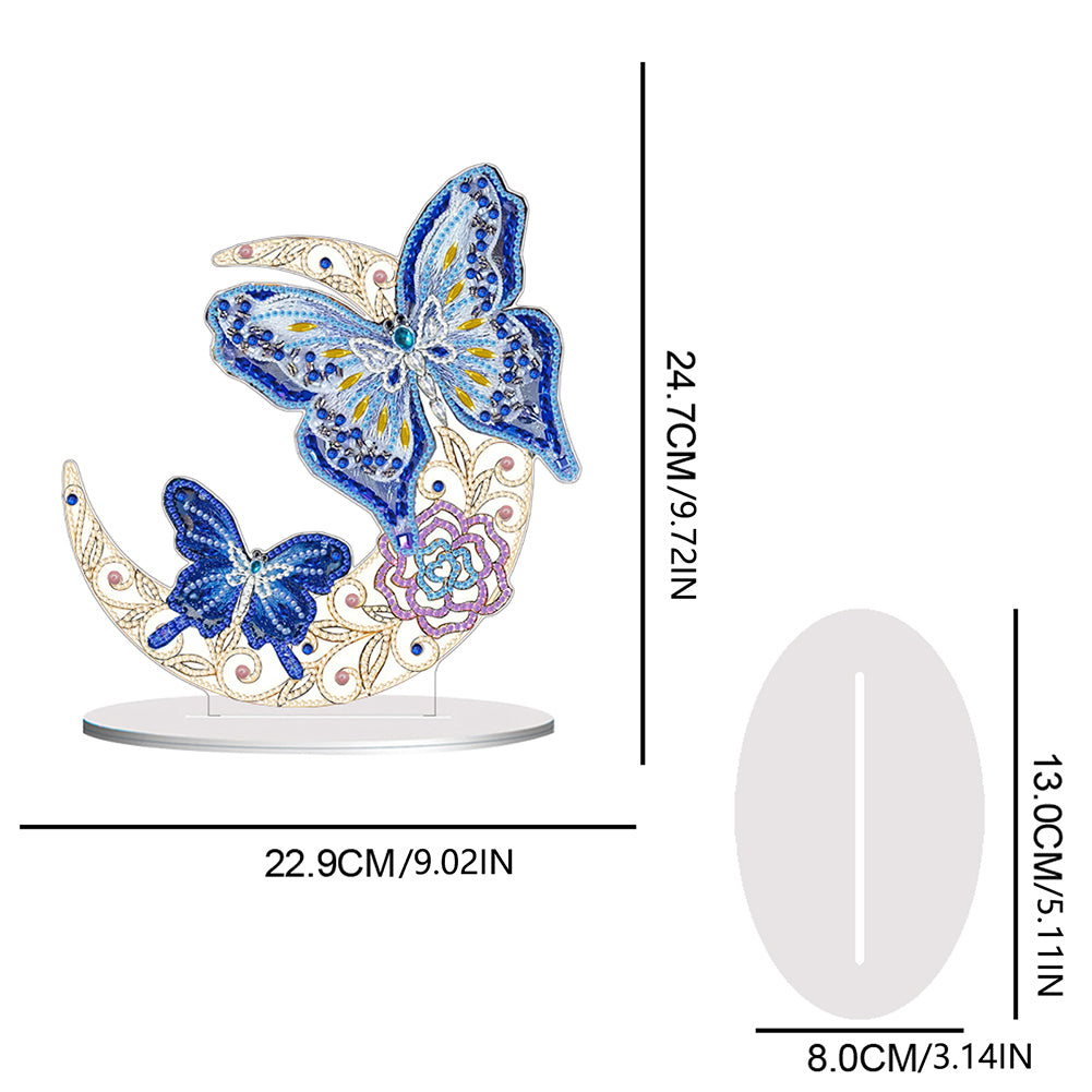 Double Side Special Shaped Moon Butterfly Desktop Diamond Painting Art Kits