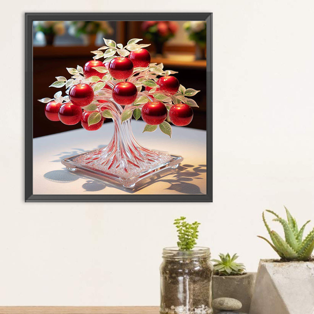 Fortune Apple Tree - Full Round Drill Diamond Painting 30*30CM