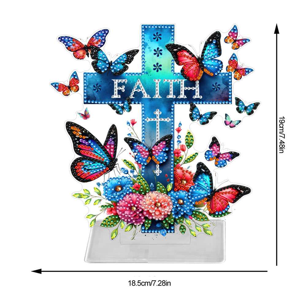 Acrylic Butterfly Cross Diamond Painting Desktop Decorations Home Office Decor