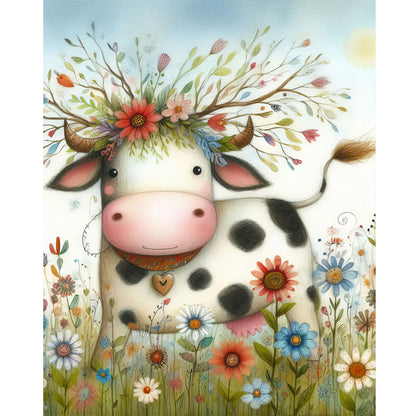 Dairy Cow - Full Round Drill Diamond Painting 40*50CM