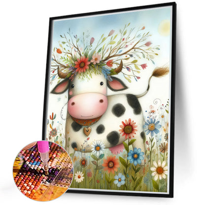 Dairy Cow - Full Round Drill Diamond Painting 40*50CM