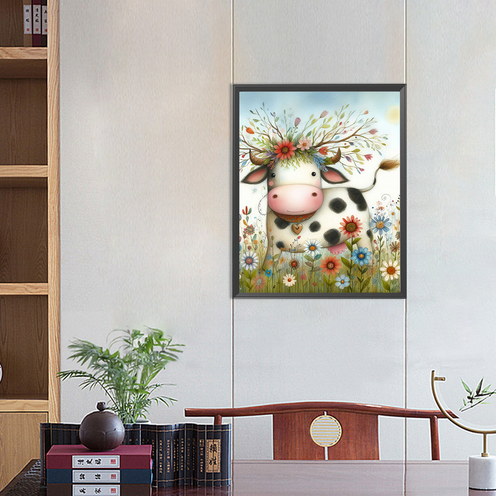 Dairy Cow - Full Round Drill Diamond Painting 40*50CM