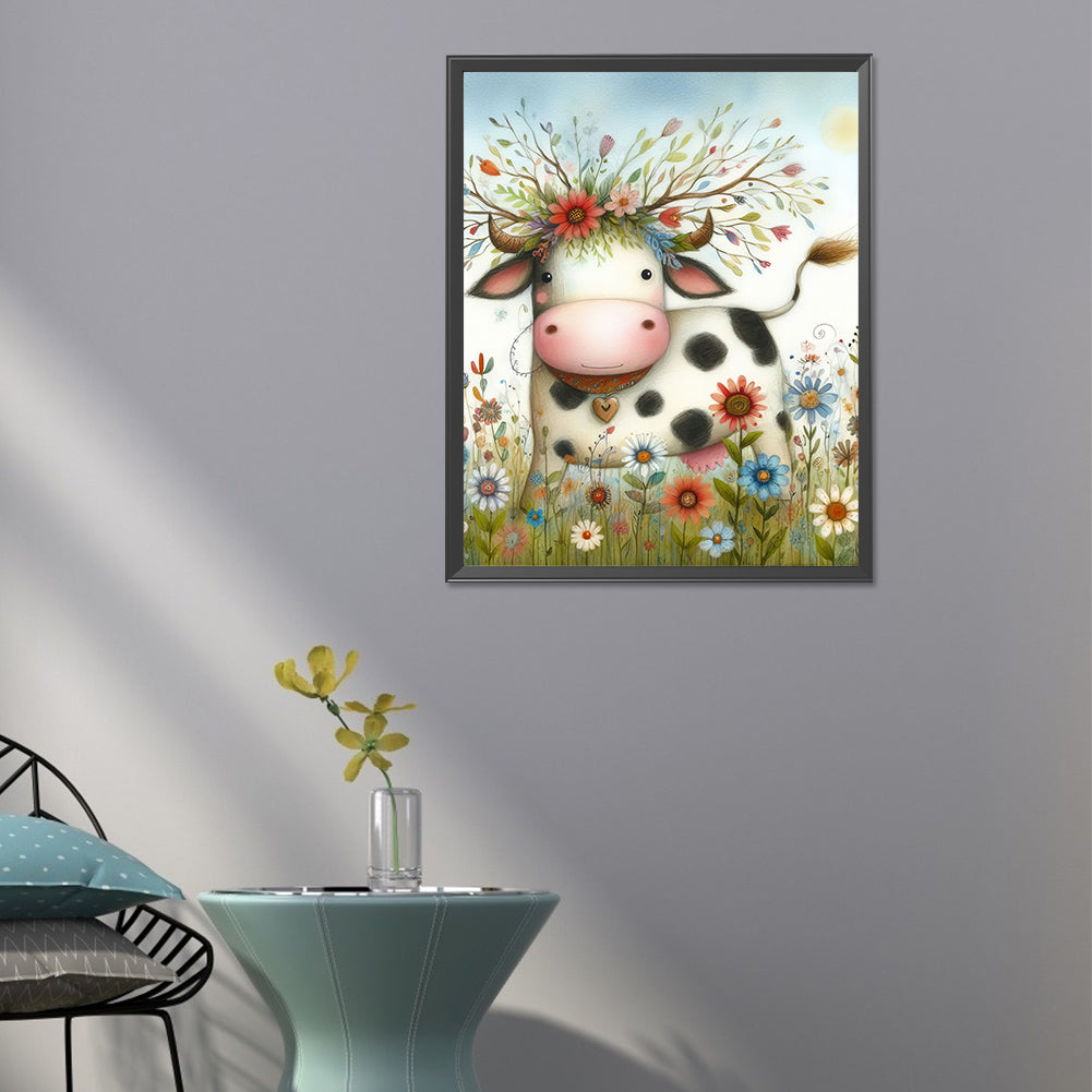 Dairy Cow - Full Round Drill Diamond Painting 40*50CM