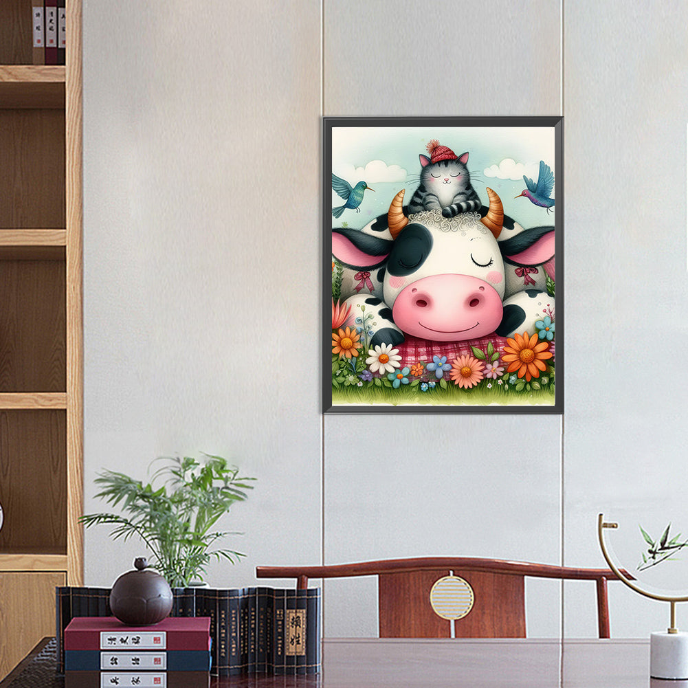 Dairy Cow - Full Round Drill Diamond Painting 40*50CM