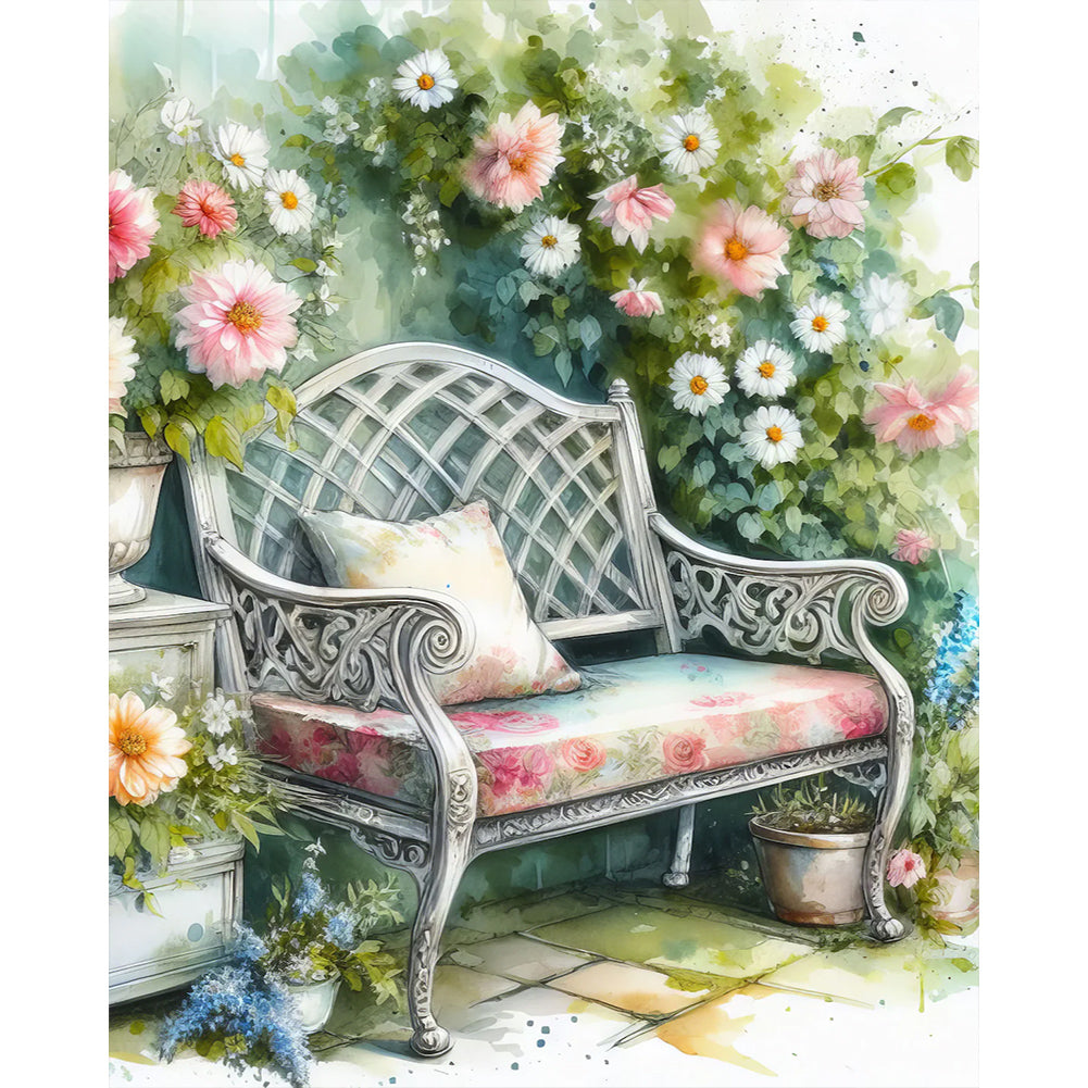 Garden Chair - Full Round Drill Diamond Painting 40*50CM