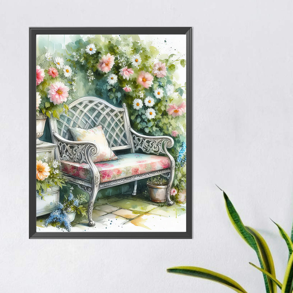 Garden Chair - Full Round Drill Diamond Painting 40*50CM