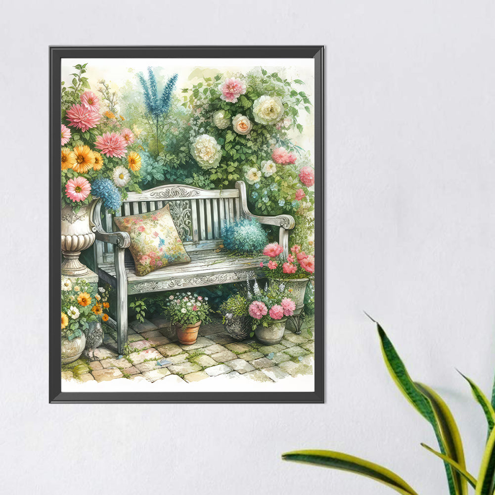 Garden Chair - Full Round Drill Diamond Painting 40*50CM