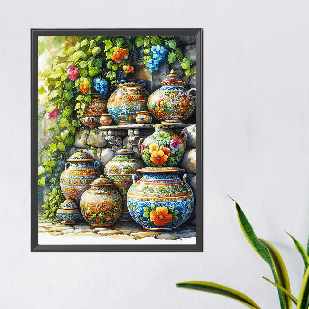 Garden Ceramics - Full Round Drill Diamond Painting 40*50CM