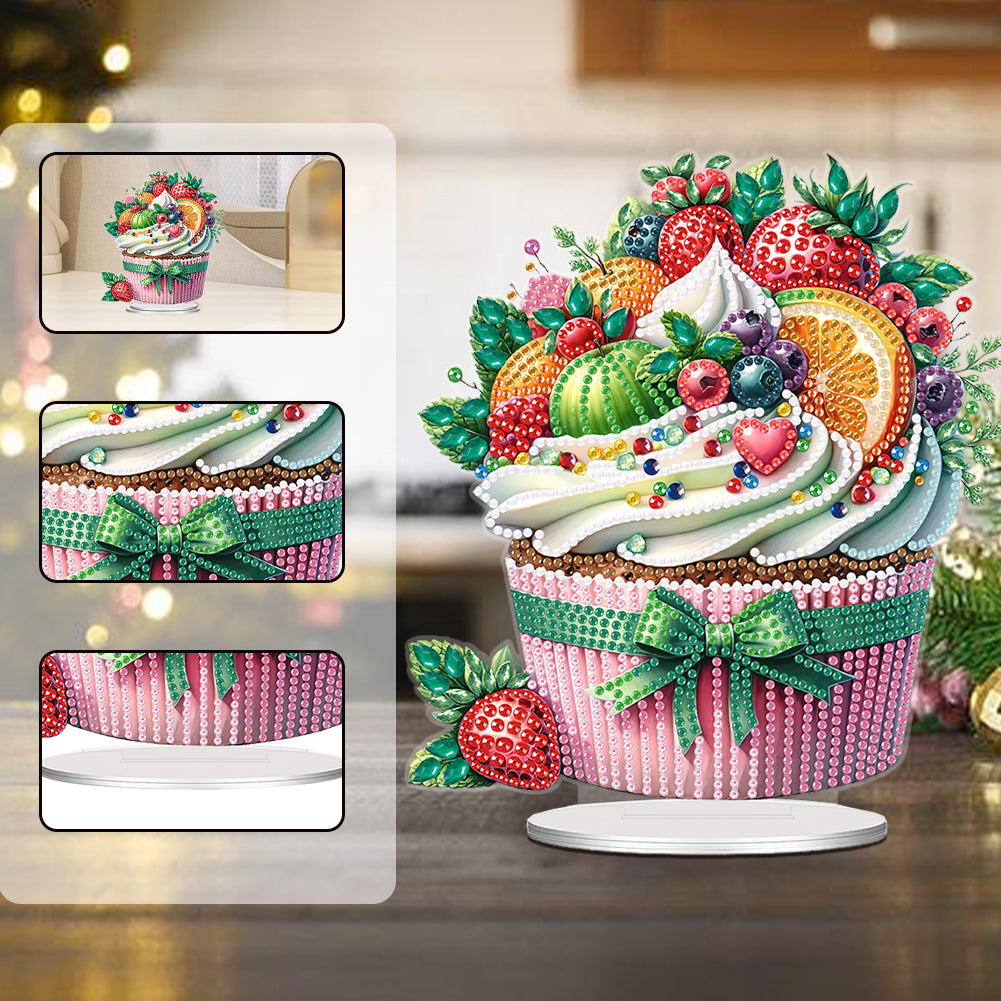 Acrylic Fruit Cake Table Top Diamond Painting Ornament Kits for Home Decor