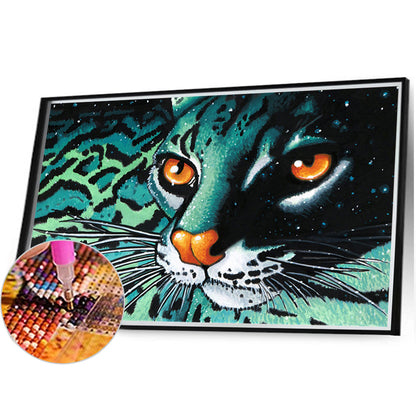 Blue Leopard - Full Round Drill Diamond Painting 45*30CM