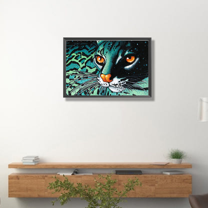 Blue Leopard - Full Round Drill Diamond Painting 45*30CM