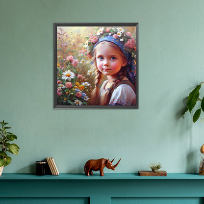 Flower Girl - Full Round Drill Diamond Painting 30*30CM