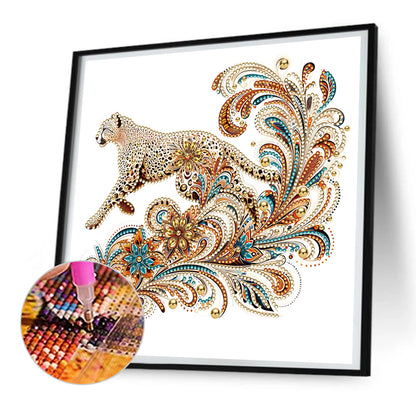 Exquisite Leopard - Special Shaped Drill Diamond Painting 30*30CM