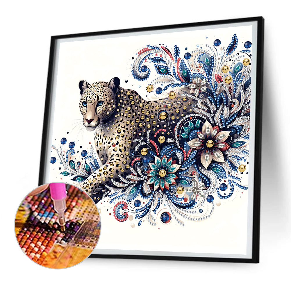 Exquisite Leopard - Special Shaped Drill Diamond Painting 30*30CM