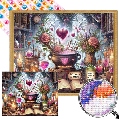 Potion Cauldron On The Table - Full Round Drill Diamond Painting 50*40CM