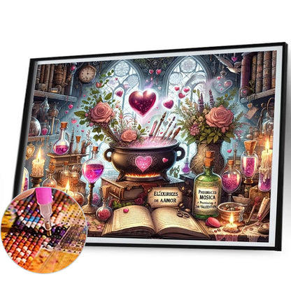 Potion Cauldron On The Table - Full Round Drill Diamond Painting 50*40CM