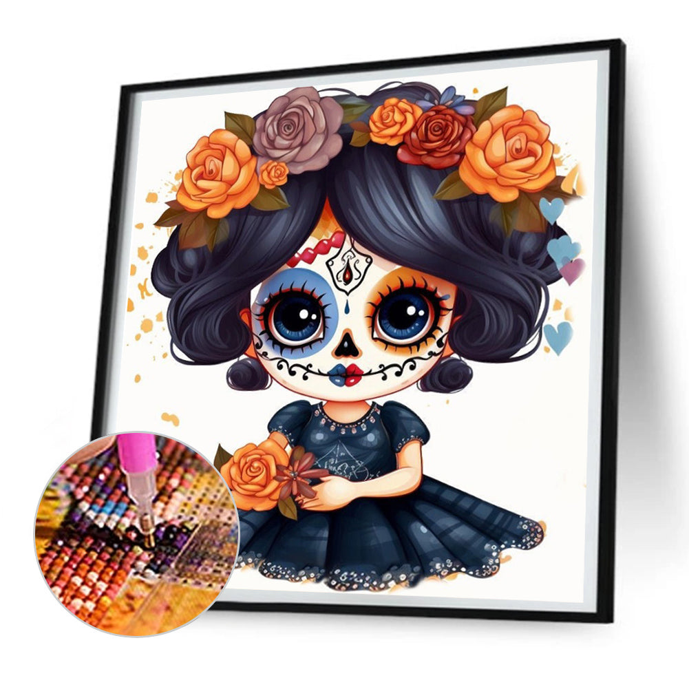 Skull Doll - Full Round Drill Diamond Painting 30*30CM