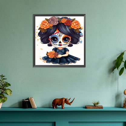 Skull Doll - Full Round Drill Diamond Painting 30*30CM