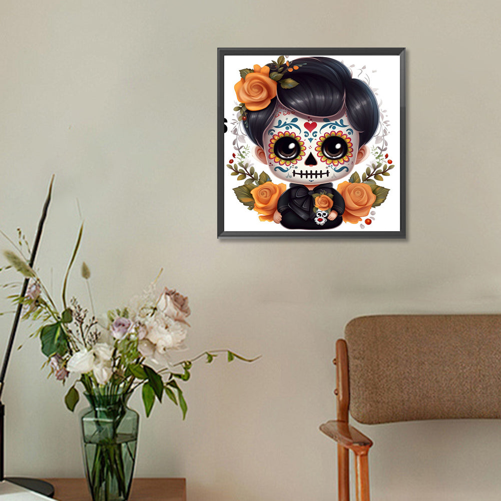 Skull Doll - Full Round Drill Diamond Painting 30*30CM