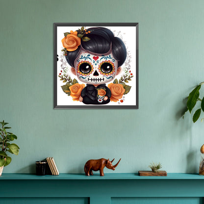 Skull Doll - Full Round Drill Diamond Painting 30*30CM