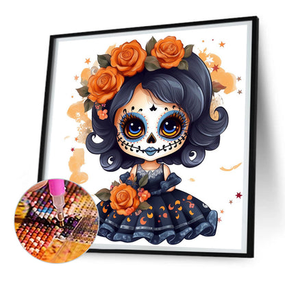 Skull Doll - Full Round Drill Diamond Painting 30*30CM