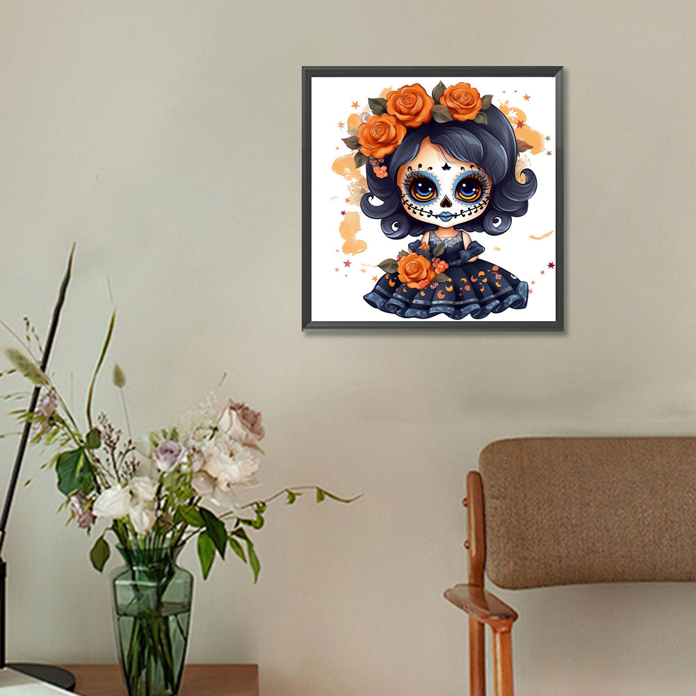 Skull Doll - Full Round Drill Diamond Painting 30*30CM