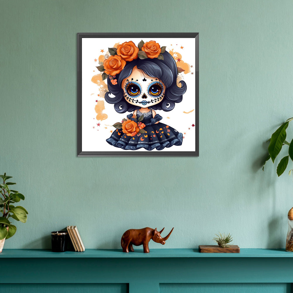 Skull Doll - Full Round Drill Diamond Painting 30*30CM