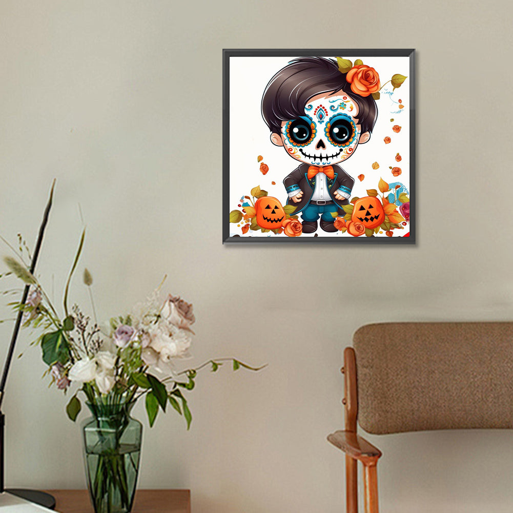 Skull Doll - Full Round Drill Diamond Painting 30*30CM