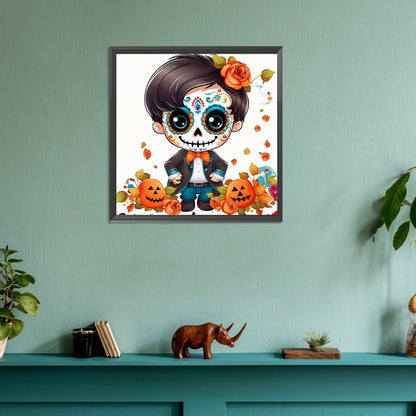 Skull Doll - Full Round Drill Diamond Painting 30*30CM