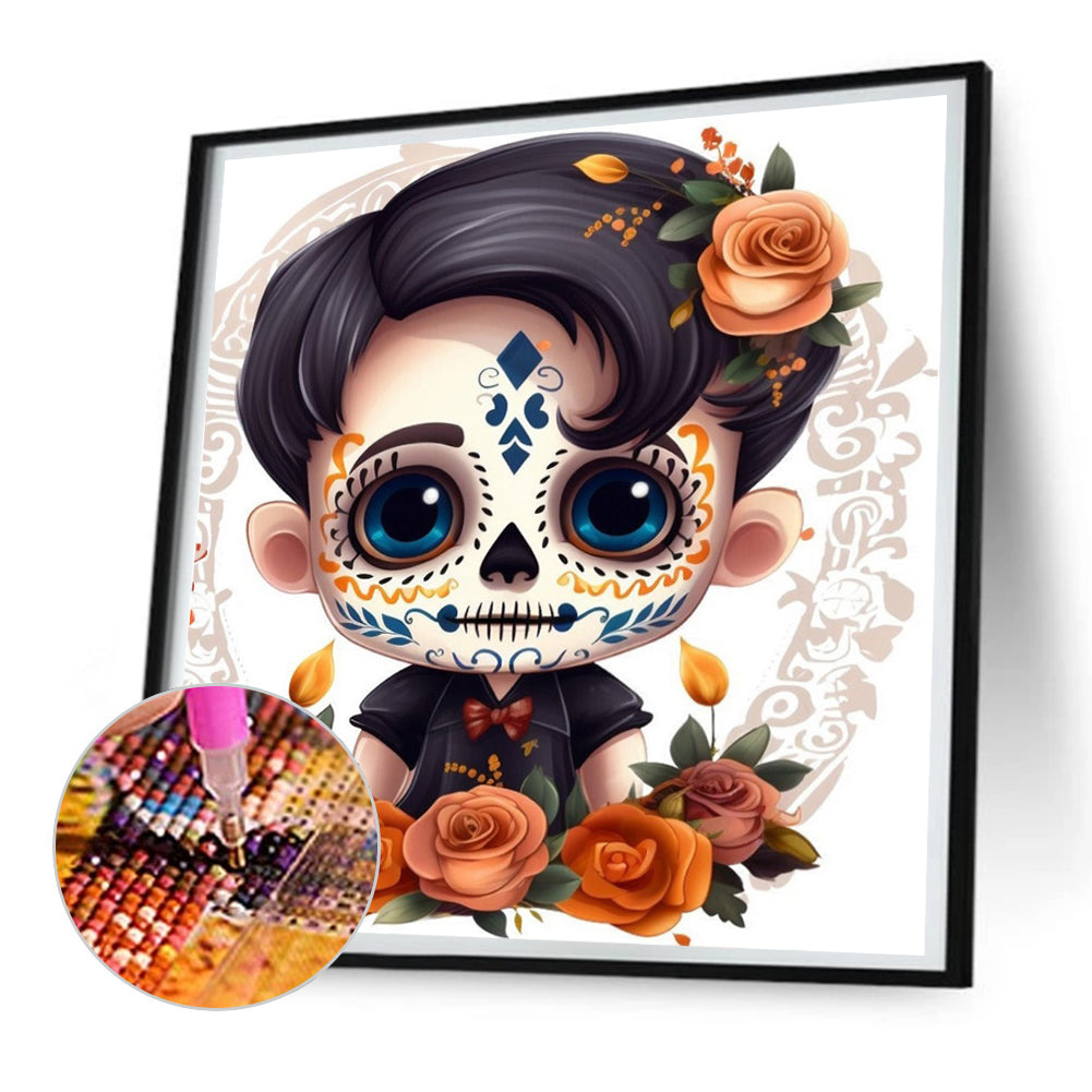 Skull Doll - Full Round Drill Diamond Painting 30*30CM