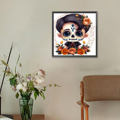 Skull Doll - Full Round Drill Diamond Painting 30*30CM