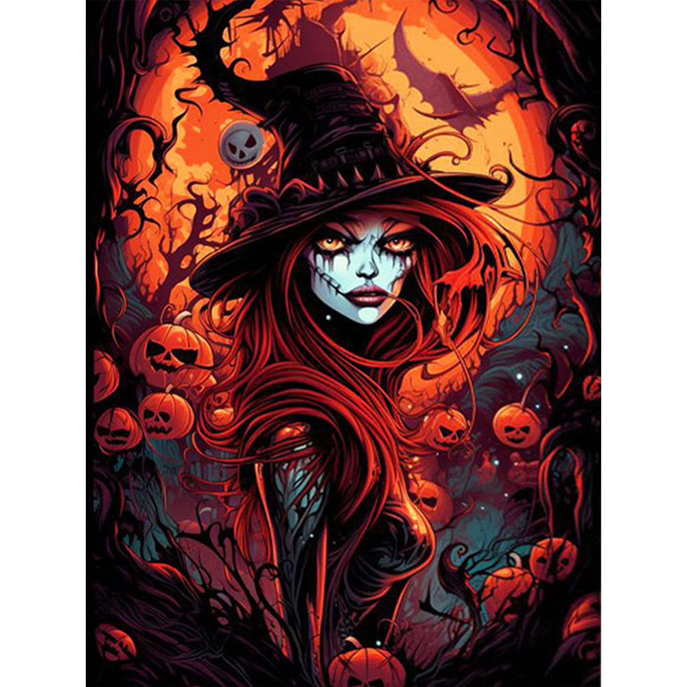 Halloween Witch - Full Round Drill Diamond Painting 30*40CM