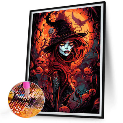 Halloween Witch - Full Round Drill Diamond Painting 30*40CM