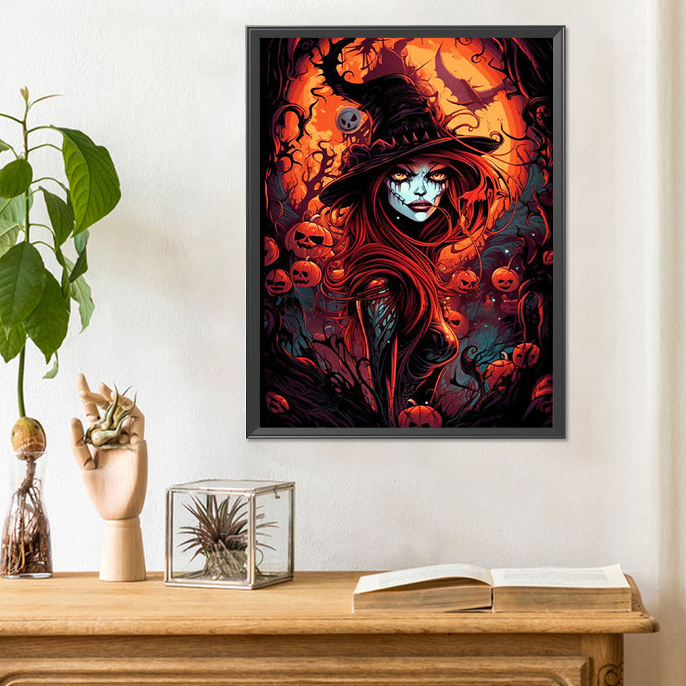 Halloween Witch - Full Round Drill Diamond Painting 30*40CM