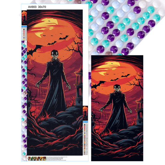 Halloween¡¤Vampire - Full Round Drill Diamond Painting 30*70CM