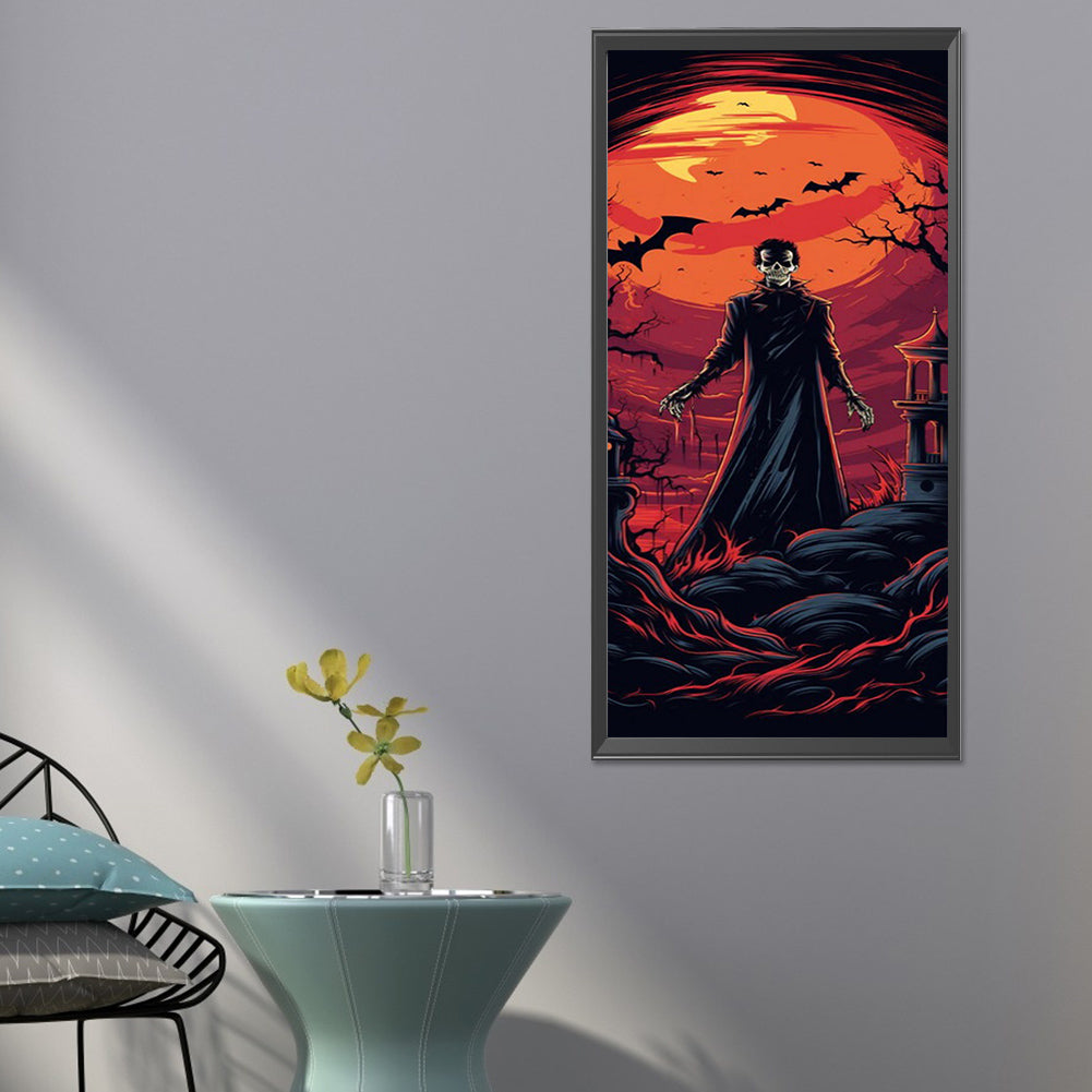 Halloween¡¤Vampire - Full Round Drill Diamond Painting 30*70CM