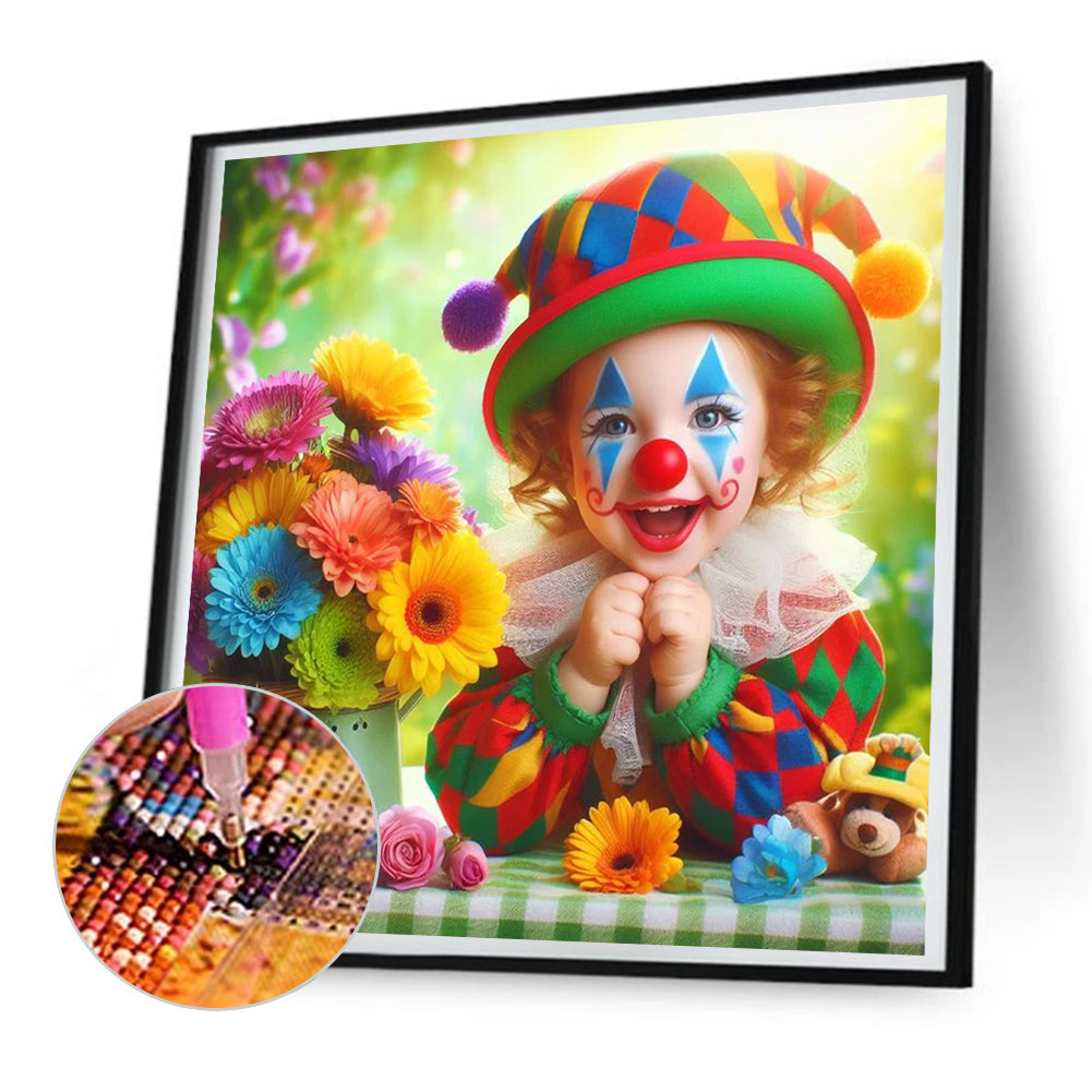 Clown Kid - Full Round Drill Diamond Painting 30*30CM