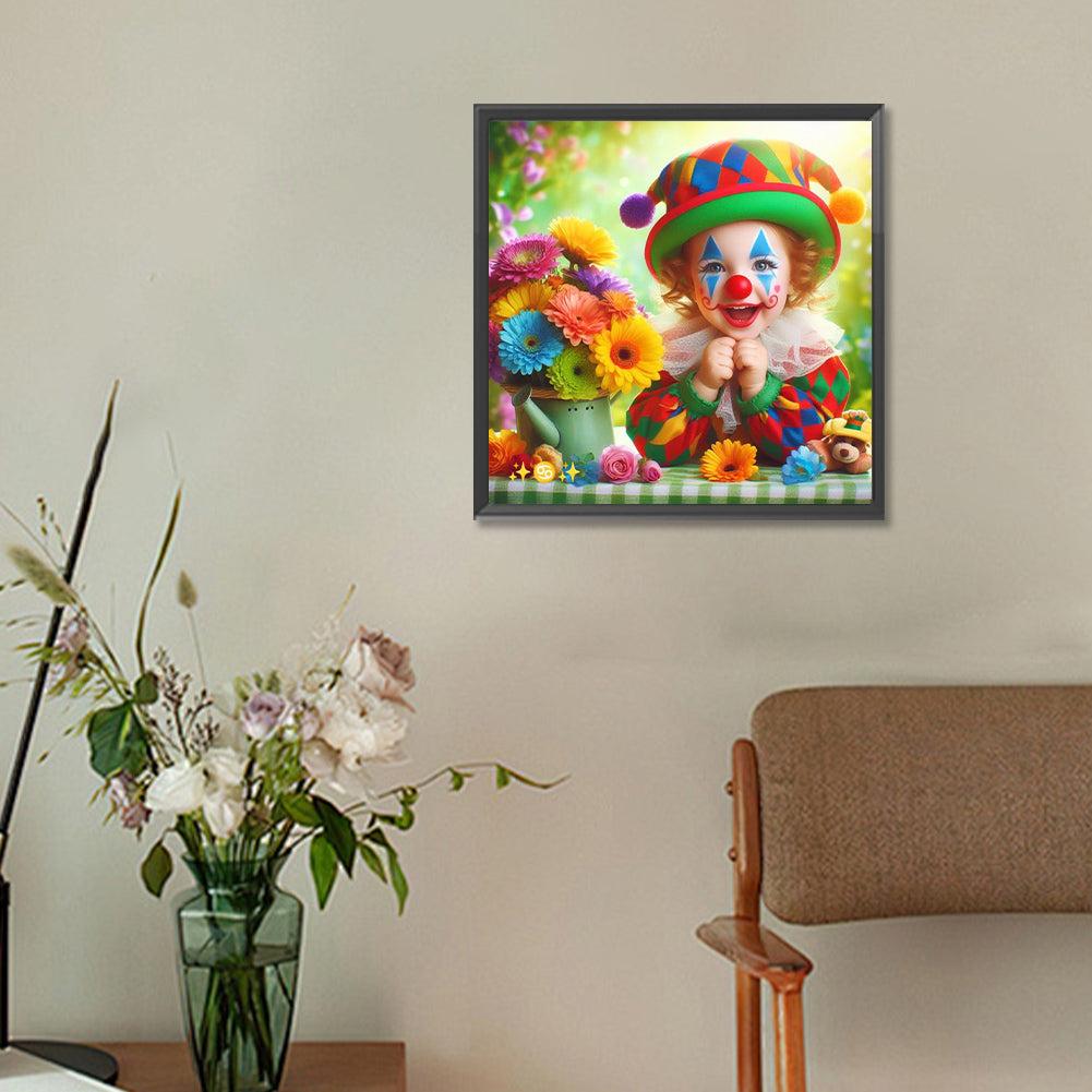 Clown Kid - Full Round Drill Diamond Painting 30*30CM