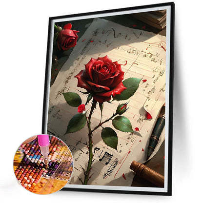 Red Rose - Full Round Drill Diamond Painting 30*40CM